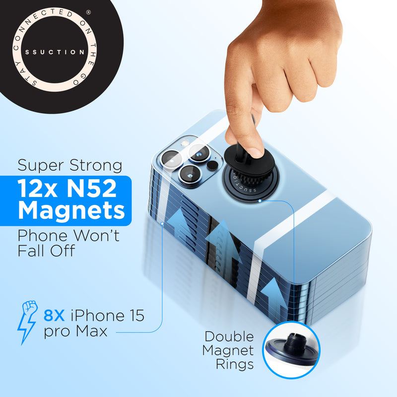 Hook Mounting - Car Phone Holder MagSafe Car Mount - Ssuction