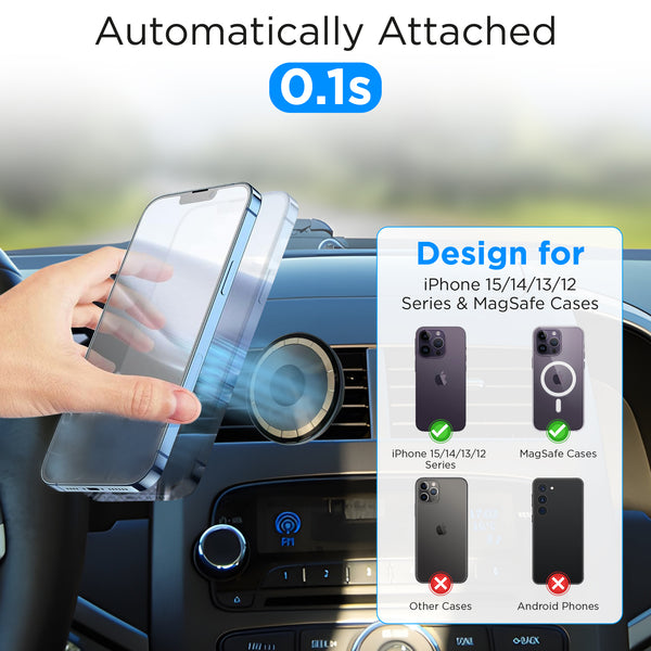 Clip Mount - Car Phone Holder MagSafe Car Mount - Ssuction